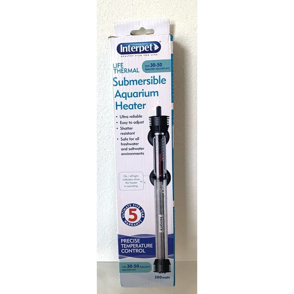 Interpet Life Thermal Submersible Aquarium Heater For 30-50 Gal 200 Watt
